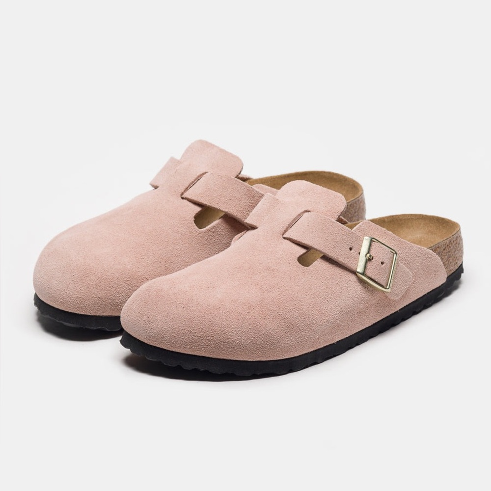 Birkenstock Boston pink suede mule